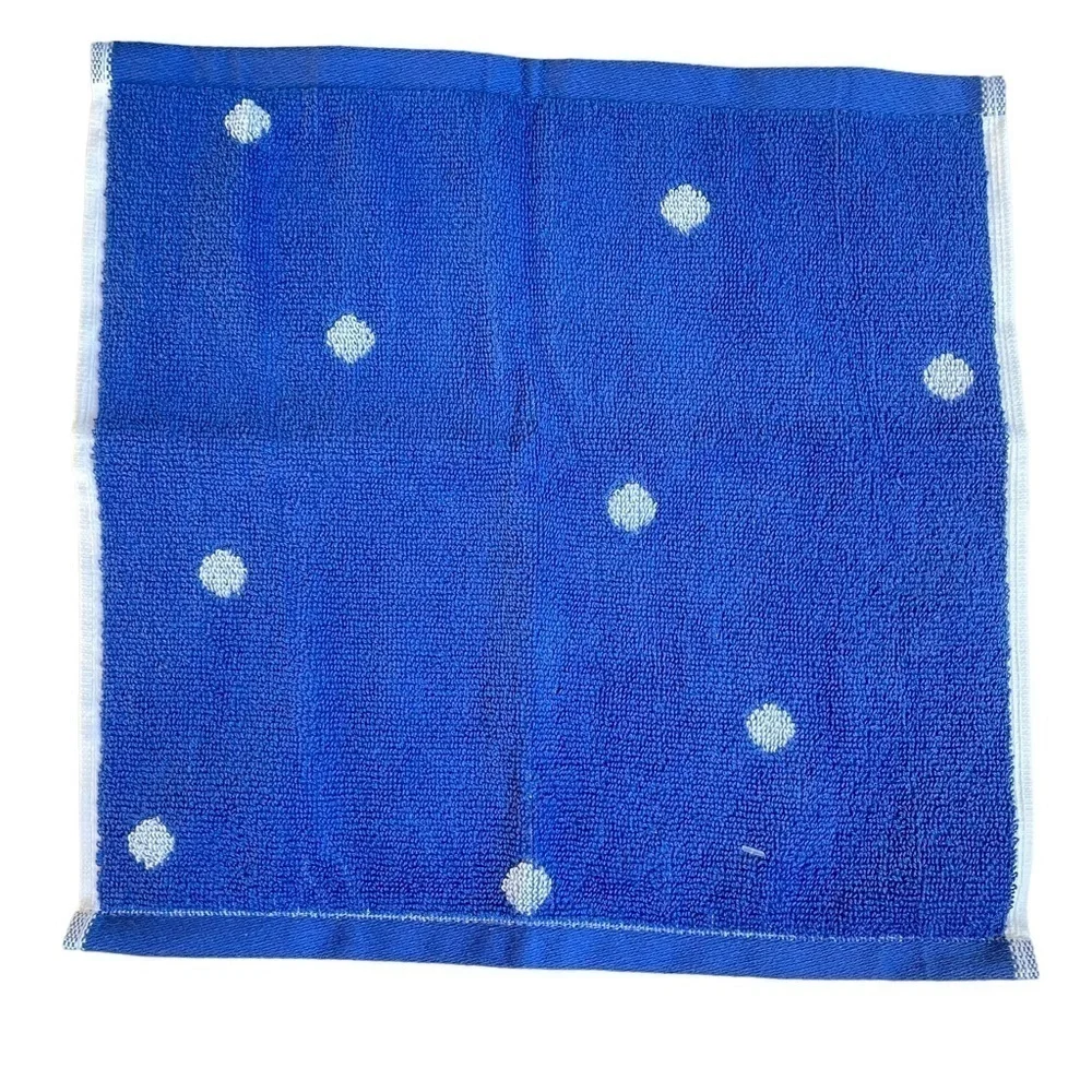 Kate Spade Washcloths Bright Blue white polka dots Set of 4 NWT
